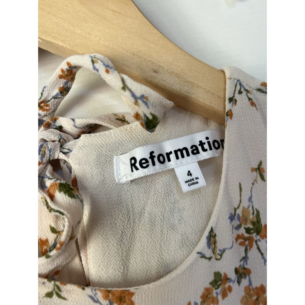 Reformation Malachi Beautiful Floral Mini Dress in Julius Cream Size 4 Small - Picture 5 of 10